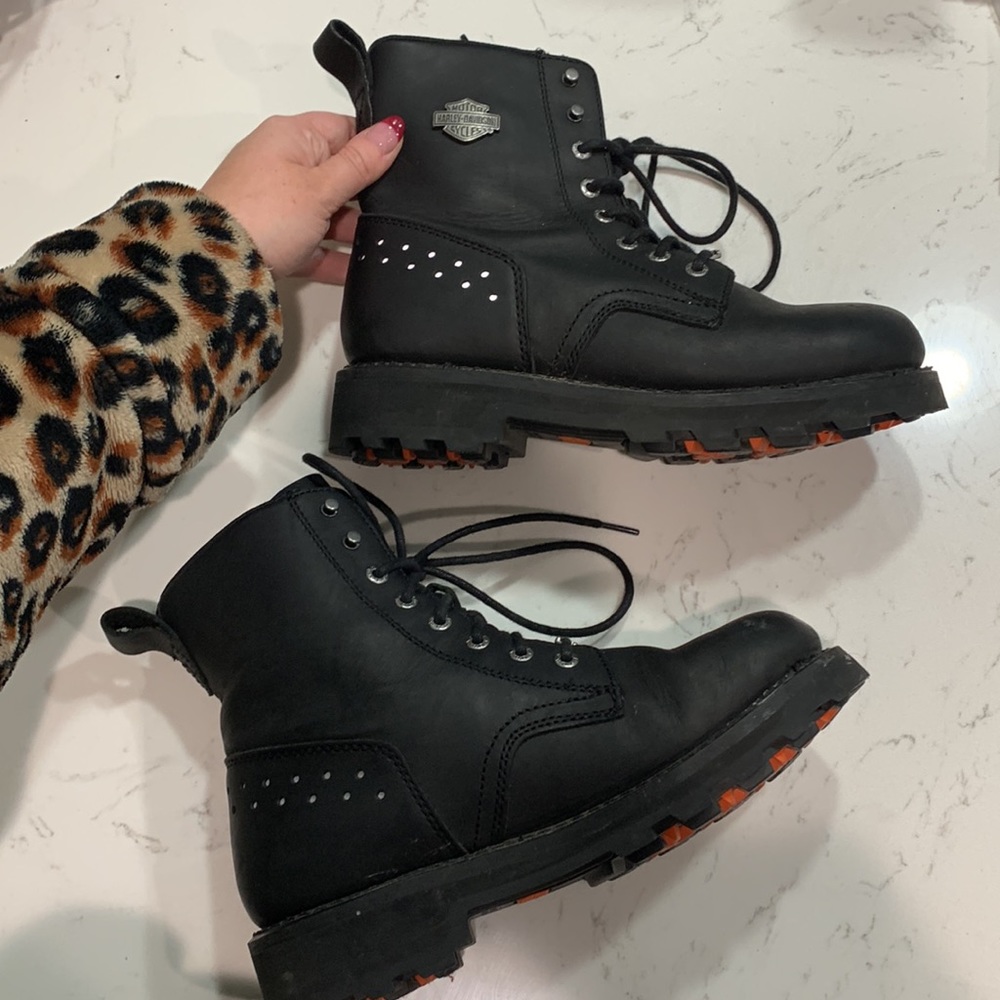 Harley Davidson Lace Up Leather boots - Picture 9 of 17